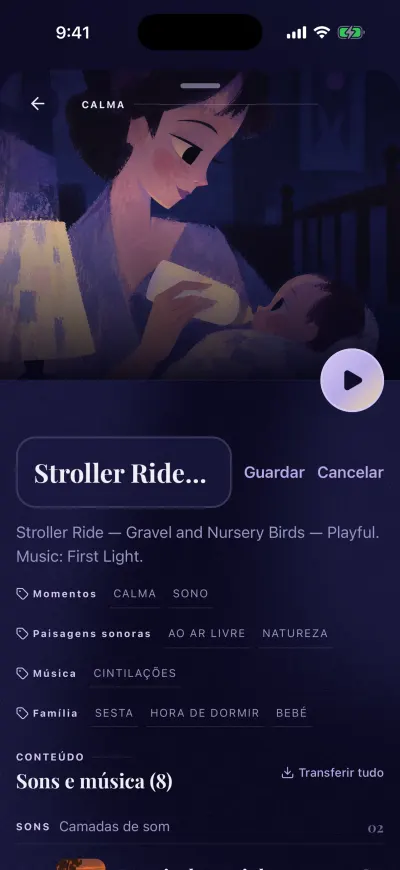 A página de um mix seu com o nome numa caixa de texto, e os botões Guardar e Cancelar ao lado.