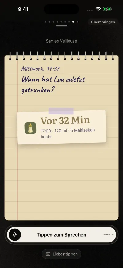 Die Tour auf „Sag es Veilleuse“ mit einer Frage und dem aufgeklebten Zettel, der sie beantwortet.