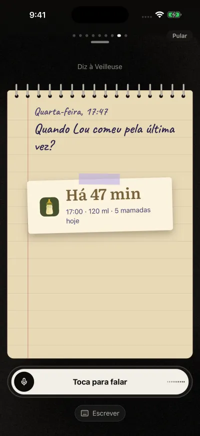 A visita guiada em Diz à Veilleuse com uma pergunta e a nota colada com fita que lhe responde.